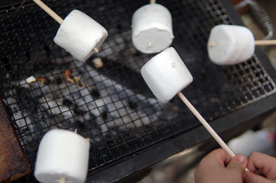 バーベキューのマシュマロ