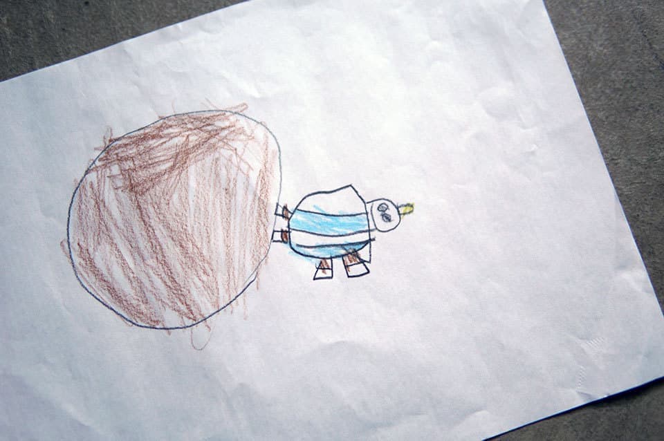 子供の絵フンコロガシ