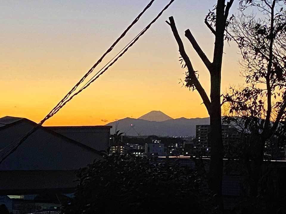 夕焼け富士山