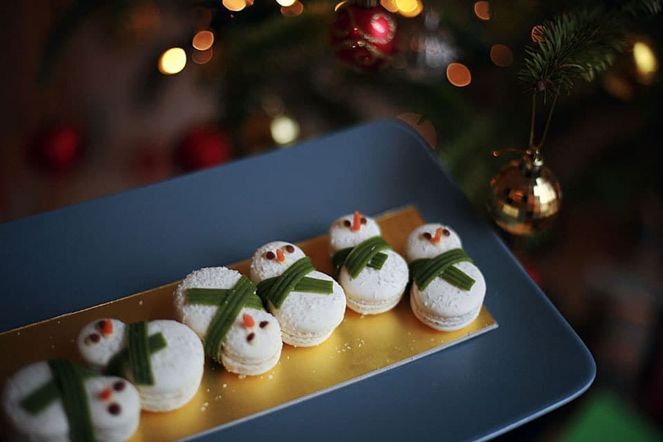 雪だるまマカロン